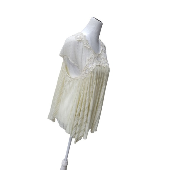 Free People Stars Align Swiss Dot Lace Flowy Sheer Boho Babydoll Tank Top Size M - Picture 11 of 15